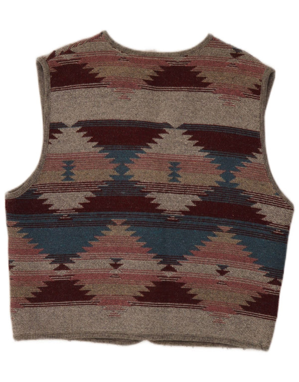 Vintage hombres chaleco grande multicolor Fair Isle Azteca