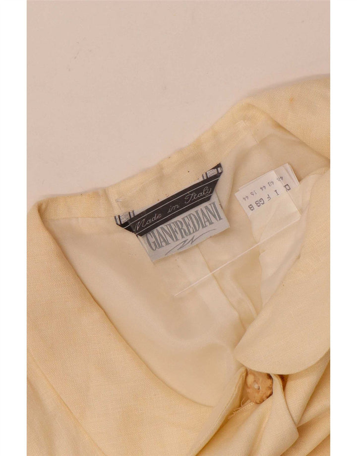 Gianfrediani Chaqueta Blazer de 4 Botones de Manga Corta para Mujer UK 46 Grande Beige