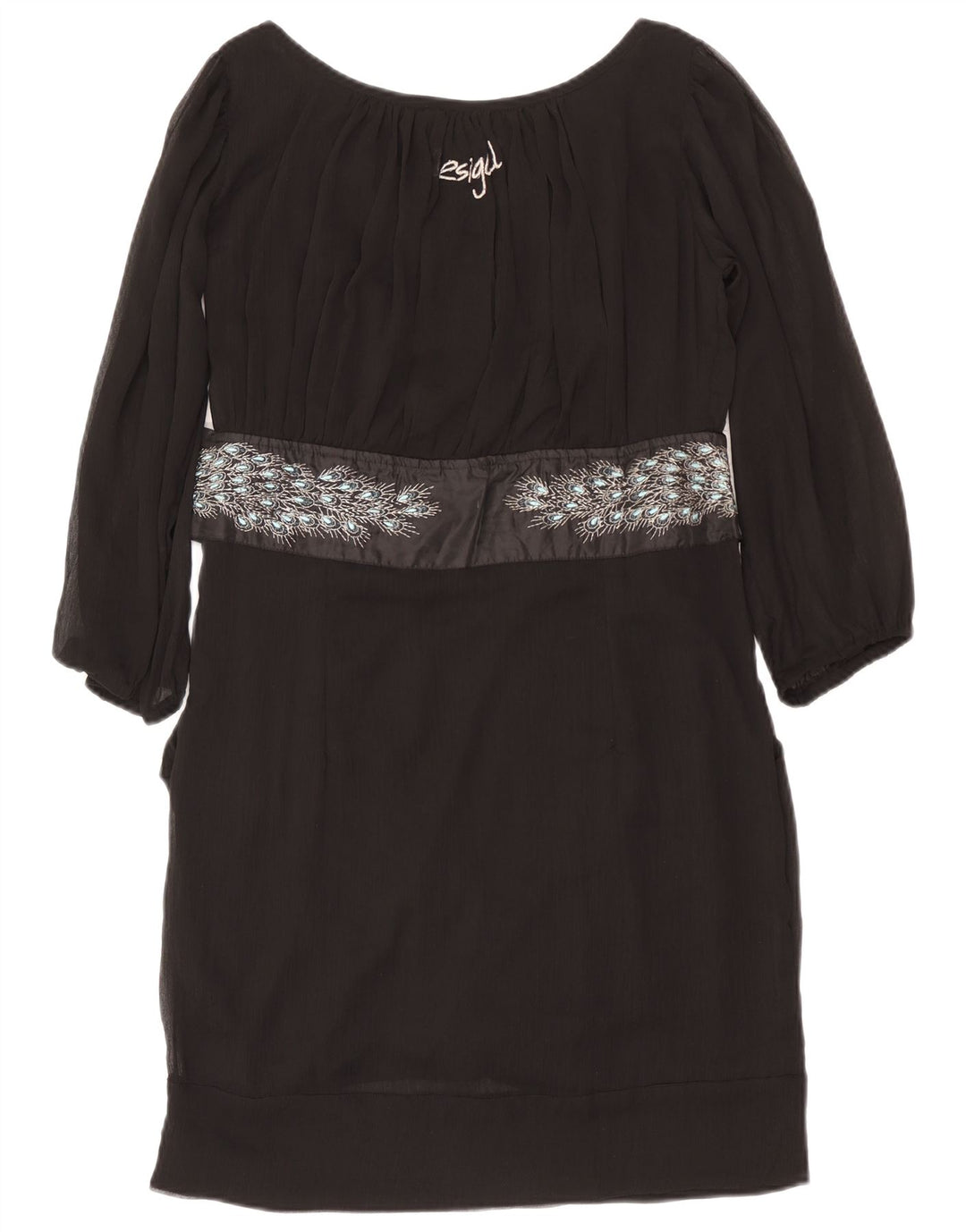 Vestido recto Desigual para mujer EU 42 Poliéster con estampado animal negro grande