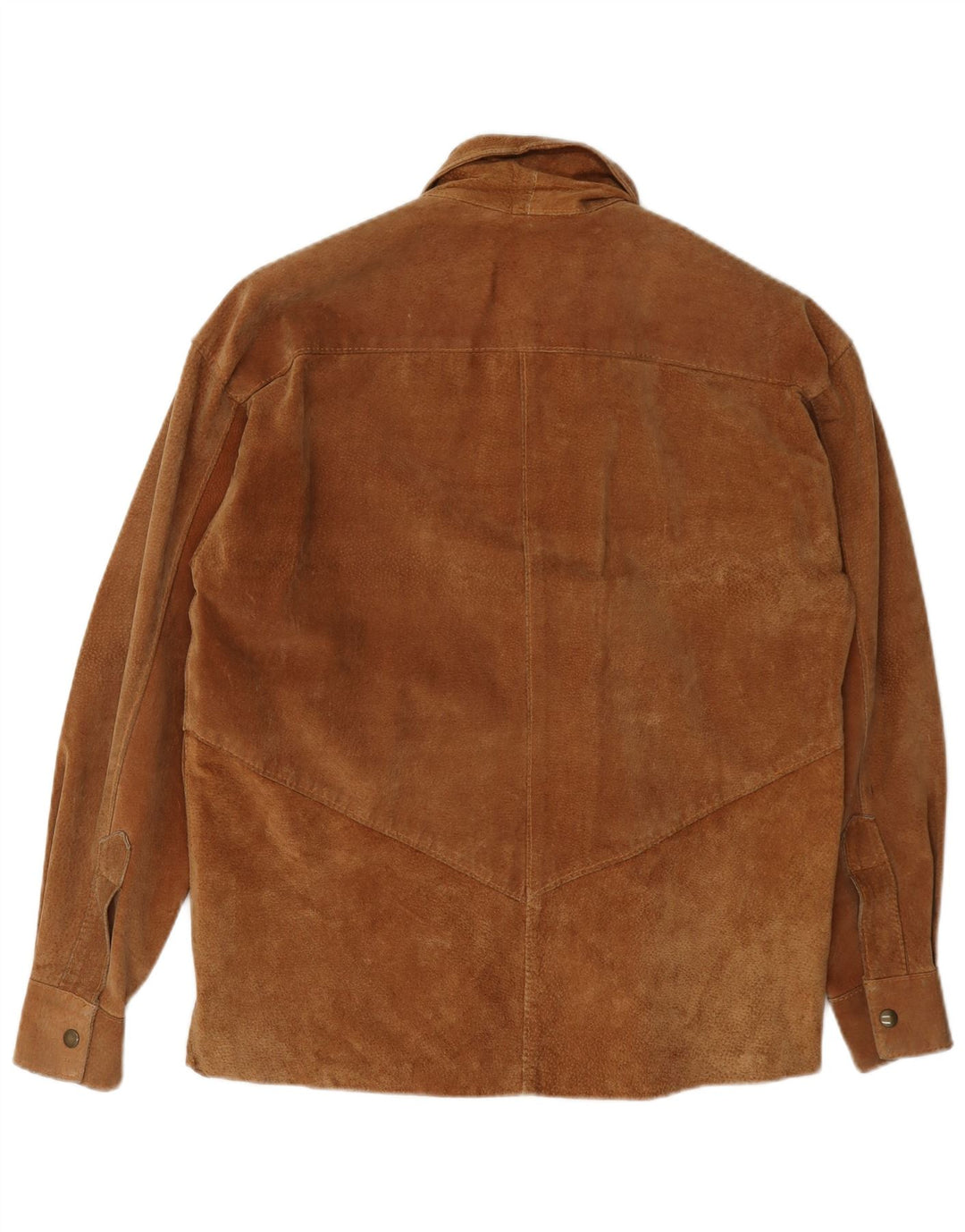 Camisa vintage de ante para hombre pequeña marrón