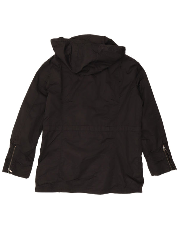Zara Mujer Parka Con Capucha UK 40 XL Algodón Negro