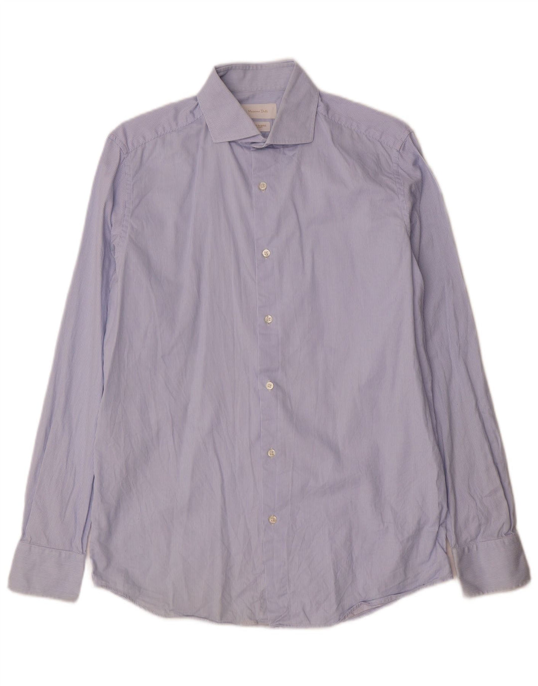 Camisa Massimo Dutti Hombre Talla 39 15 1/2 Media Raya Azul