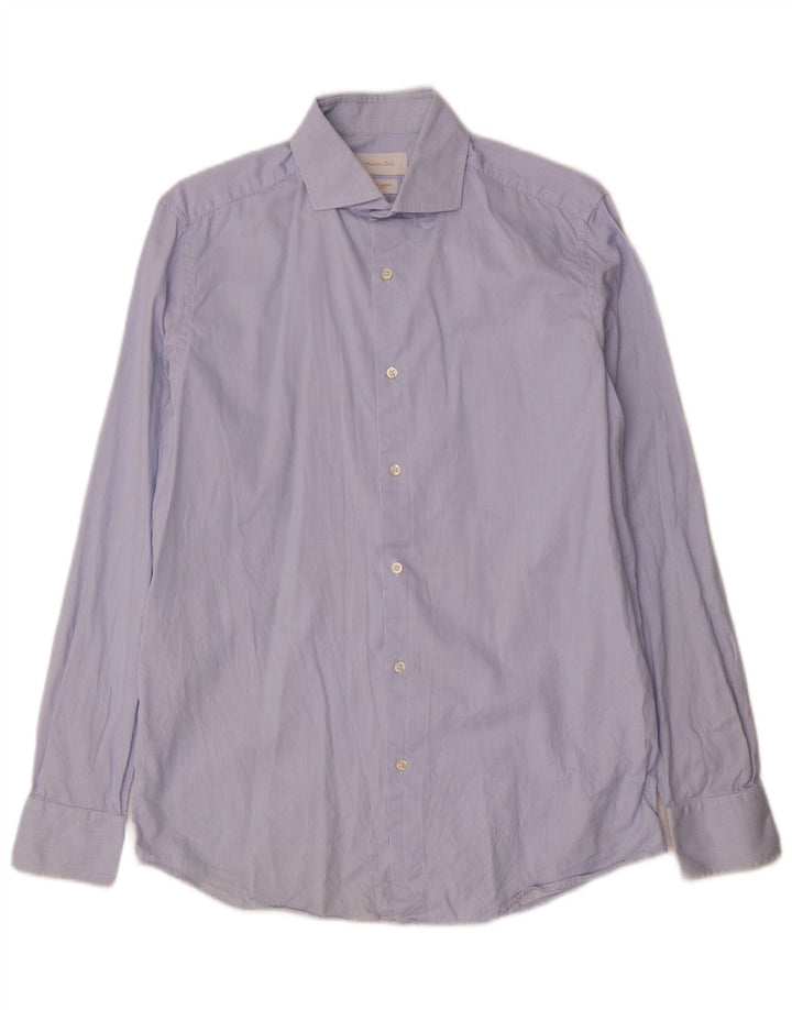 Camisa Massimo Dutti Hombre Talla 39 15 1/2 Media Raya Azul