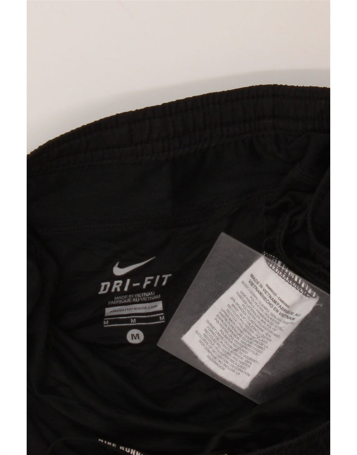 NIKE Pantalones cortos deportivos Dri Fit para mujer UK 14 Mediano Negro Poliéster