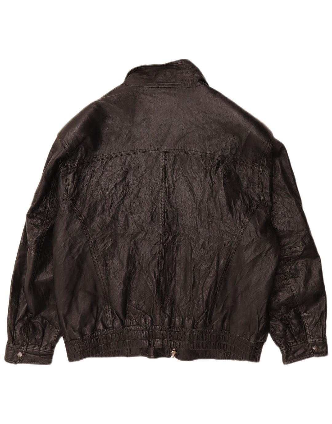 Vintage chaqueta de cuero para hombre Reino Unido 38 cuero negro medio