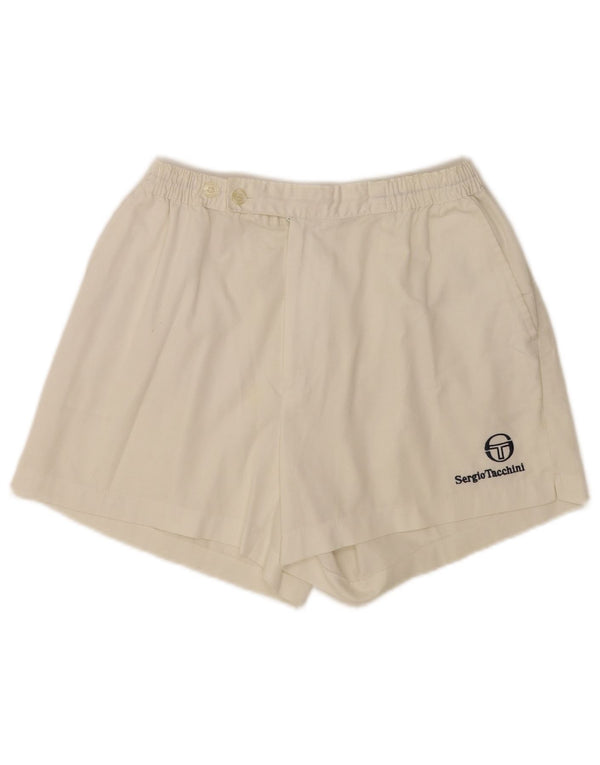 Sergio Tacchini Pantalones cortos deportivos regulares para mujer W28 Small White Sports
