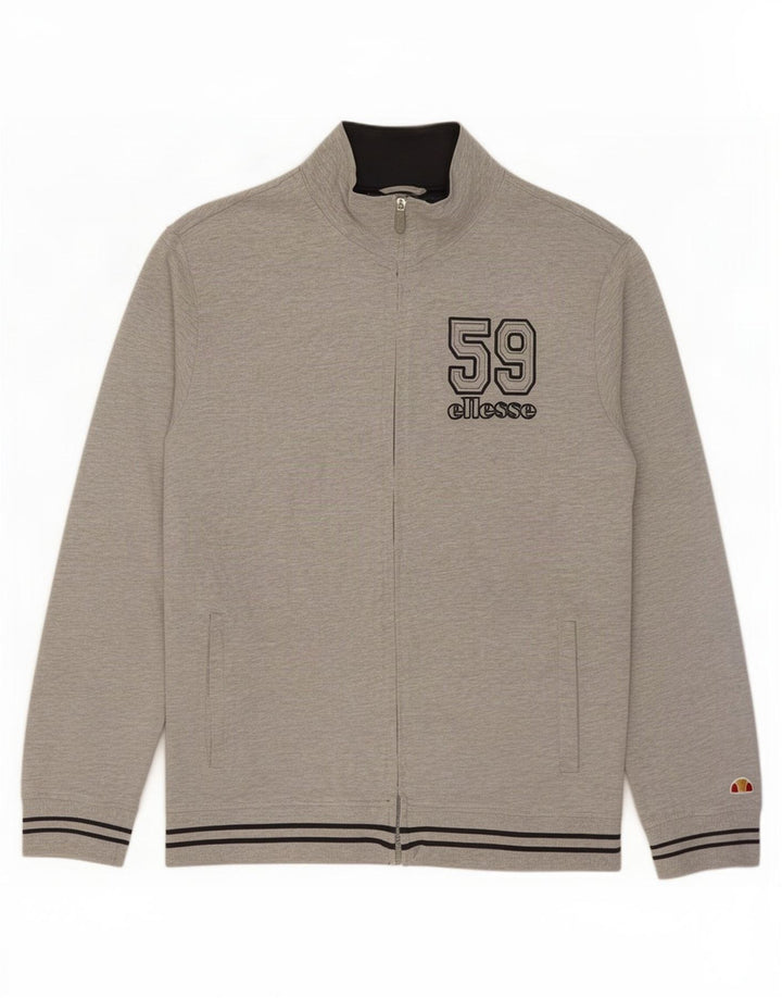 Ellesse Hombre Gráfico Chándal Top Chaqueta XL Gris Moteado