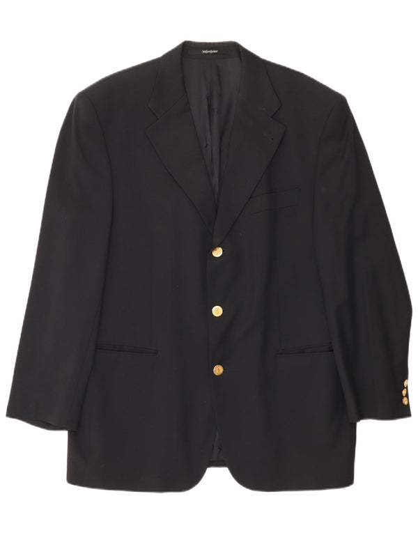 Yves Saint Laurent Chaqueta blazer de 3 botones para hombre UK 42 XL Azul marino Lana virgen