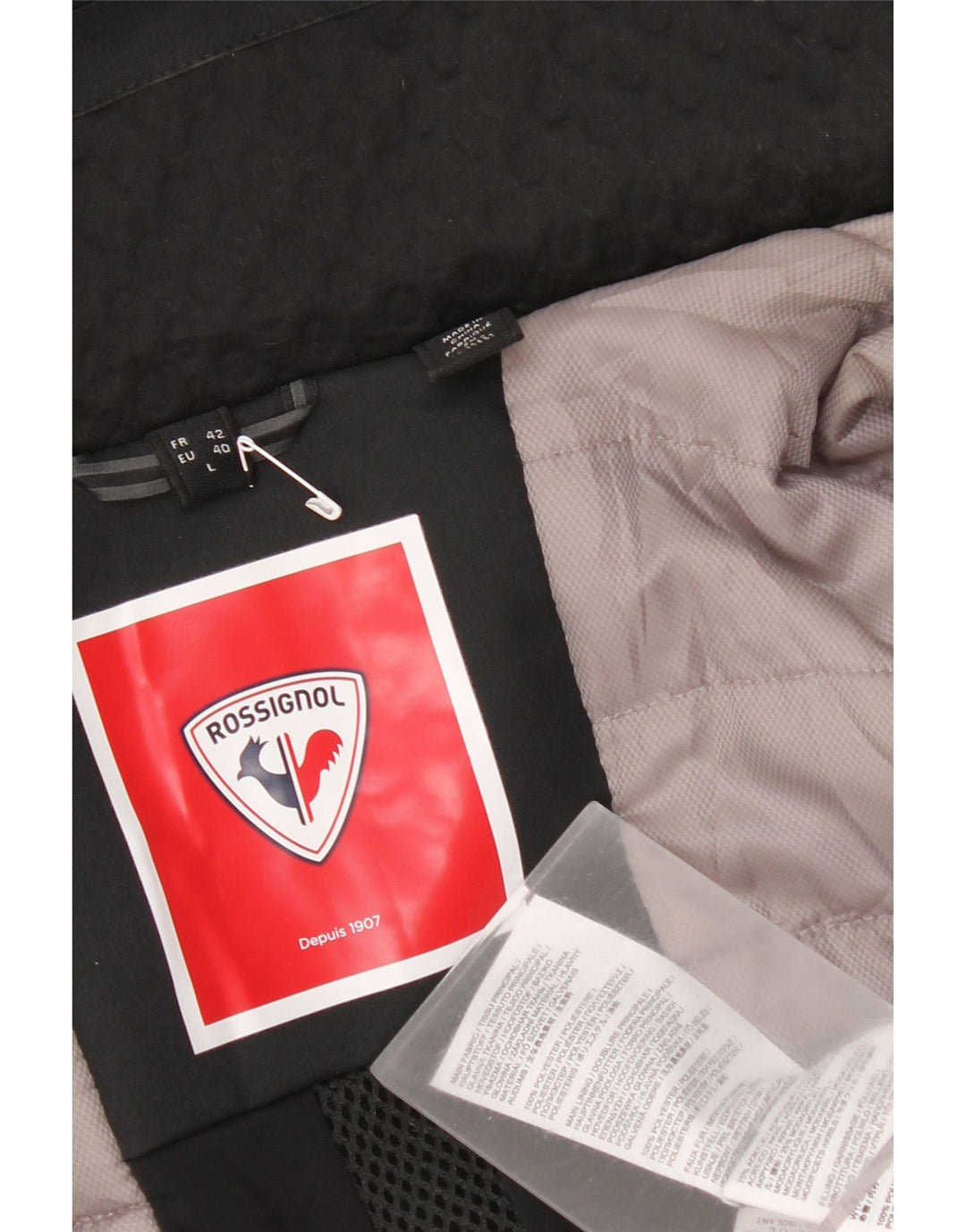 Rossignol Chaqueta impermeable con capucha para mujer UK 44 Grande Poliéster negro