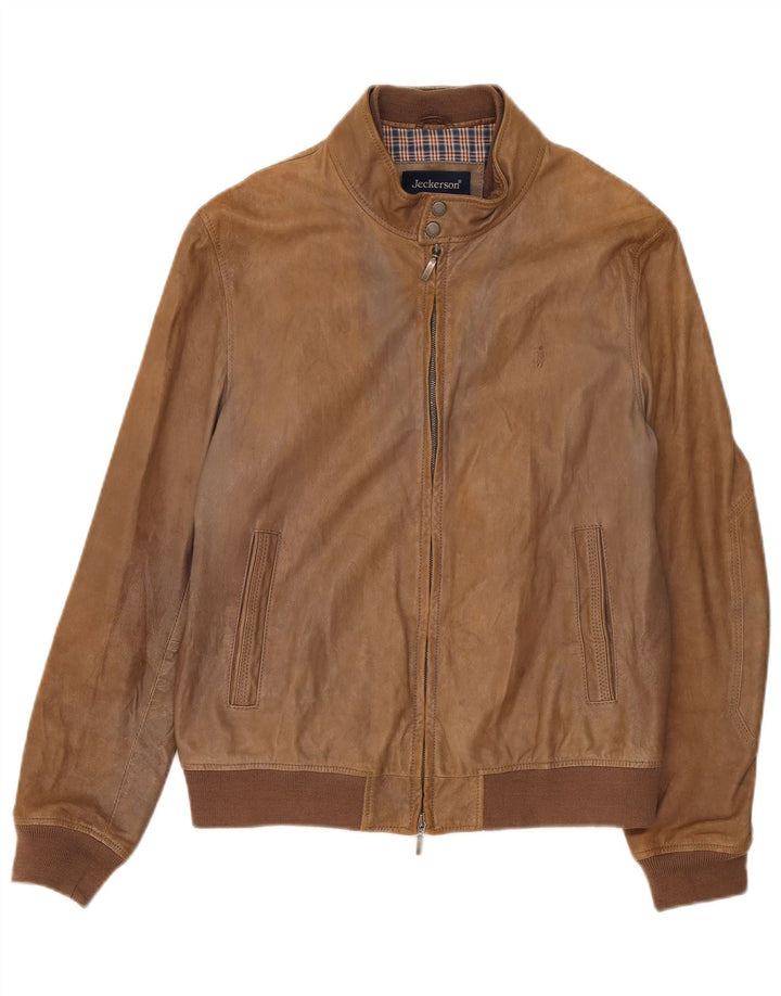 Jeckerson Chaqueta de cuero para hombre UK 42 XL Marrón