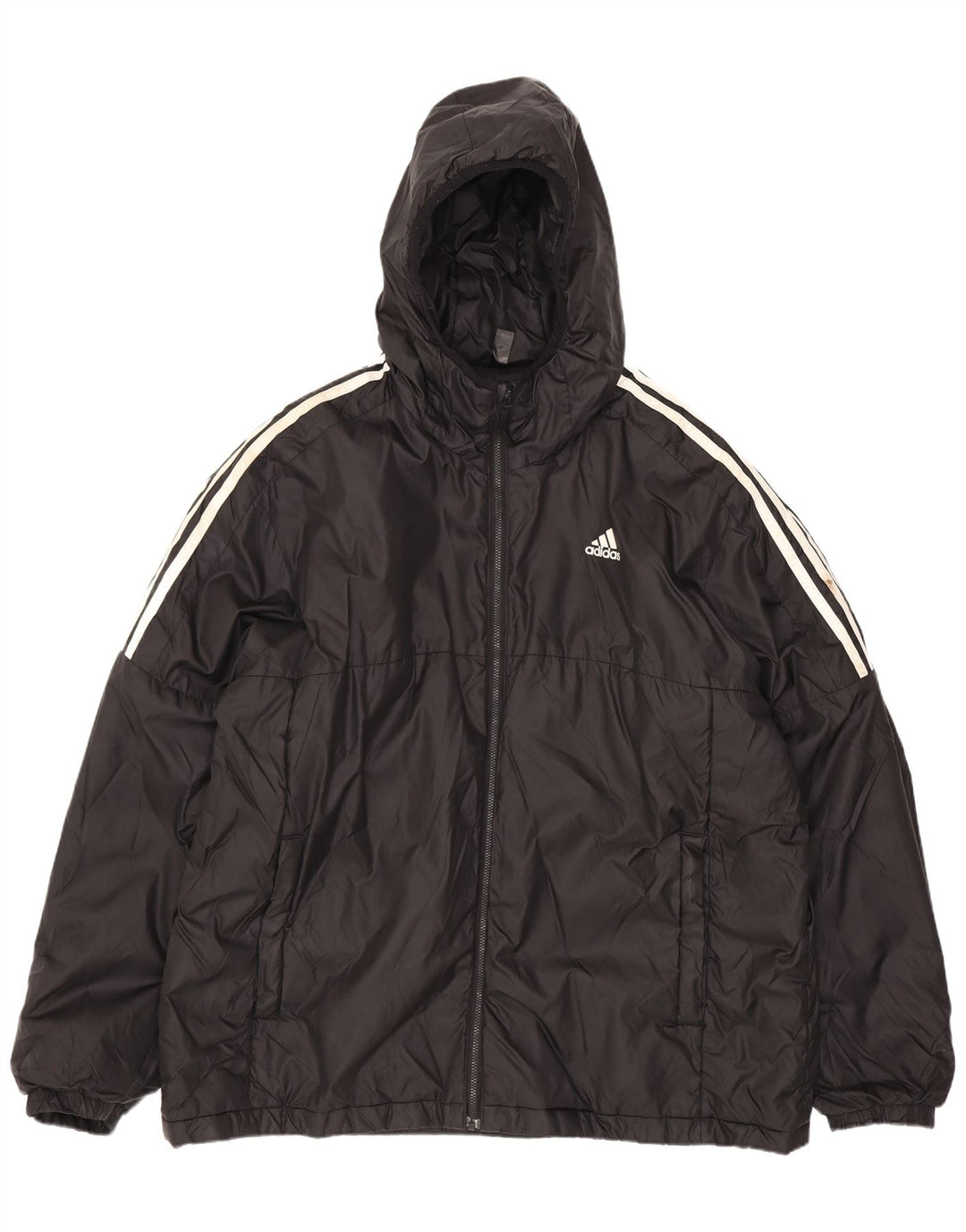 Adidas Chaqueta acolchada con capucha para hombre UK 42 XL Poliéster negro