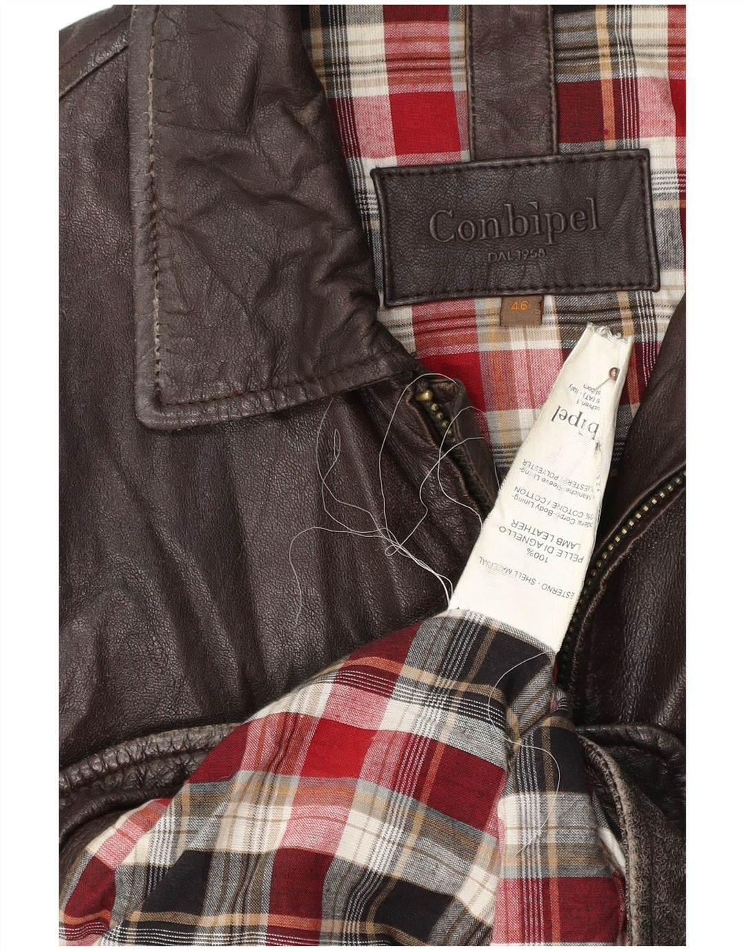 CONBIPEL Chaqueta de cuero para hombre IT 46 Small Cuero marrón