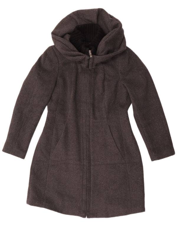 Zara Mujer Abrigo Con Capucha ES 40 XL Gris