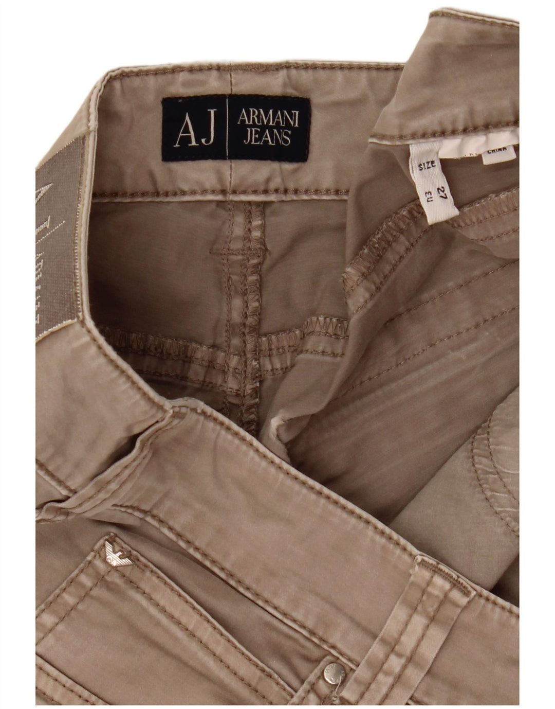 Armani Mujer Pantalones Casuales Slim W27 L28 Gris