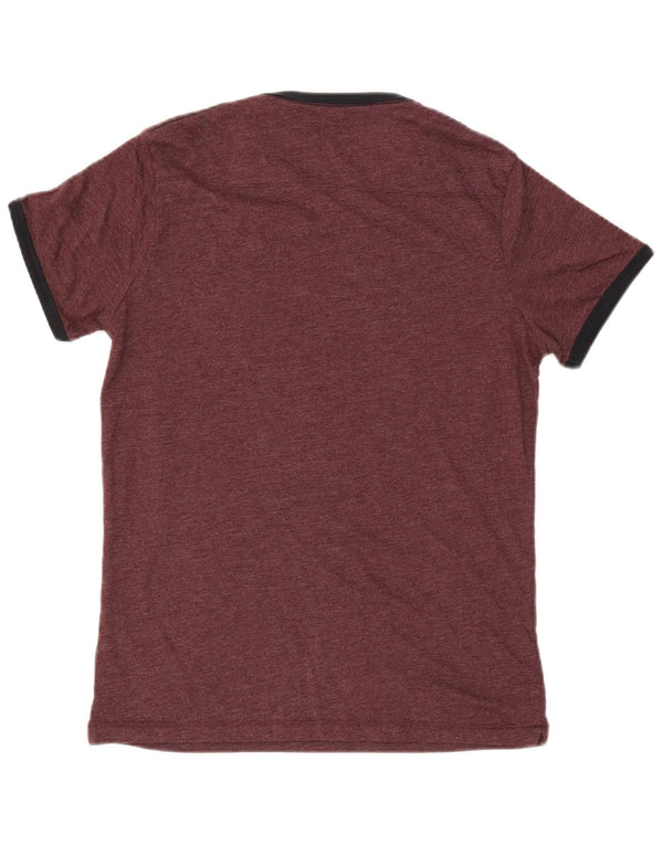 French Connection Camiseta para hombre Top Medium Borgoña Algodón