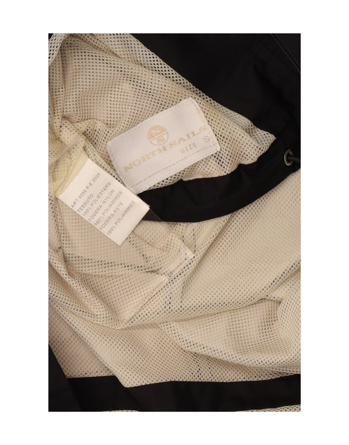 NORTH SAILS Womens Hooded Rain Jacket UK 10 Small Black Polyester Vintage North Sails and Second-Hand North Sails from Messina Hembry 