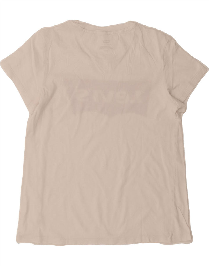 LEVI'S Womens Graphic T-Shirt Top UK 10 Small White Vintage Levi's and Second-Hand Levi's from Messina Hembry 