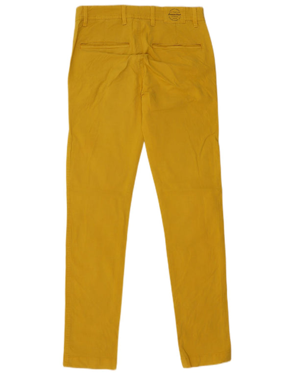 Zara Hombre Pantalón Chino Slim EU 36 XS W29 L32 Amarillo