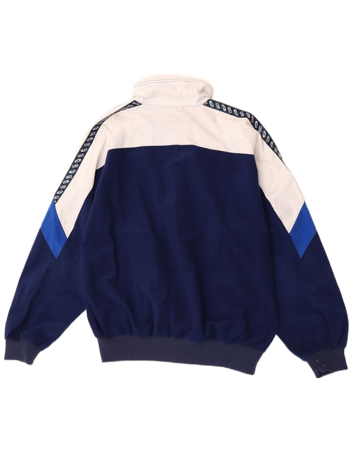 Asics Mens Graphic Chándal Top Chaqueta IT 52 Grande Azul Colorblock