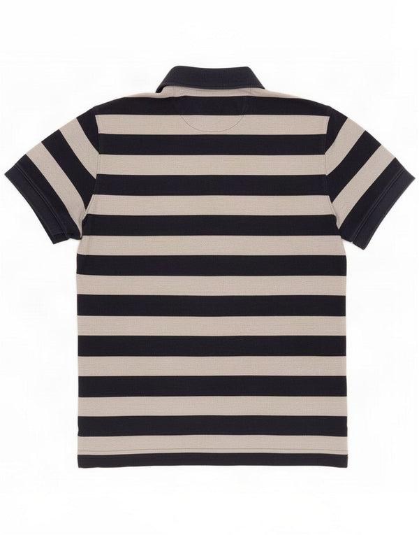 Polo Massimo Dutti Regular Fit Hombre Algodón Rayas Azul Marino Medio