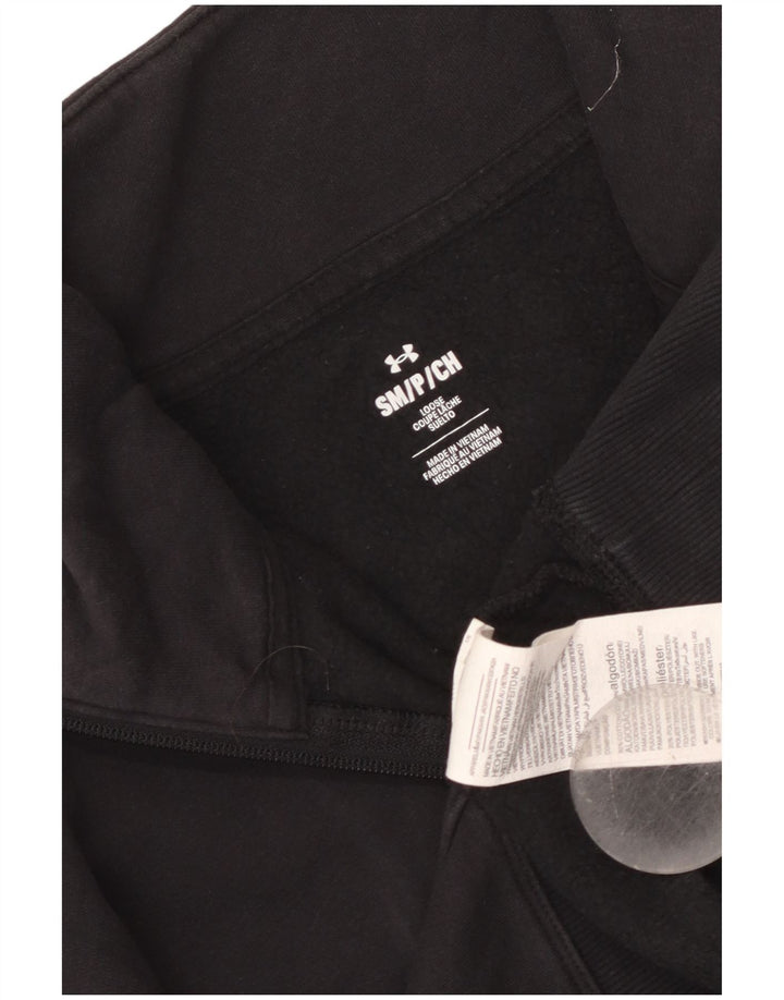 Under Armour Sudadera extragrande con cuello y cremallera para mujer, talla 10, color negro