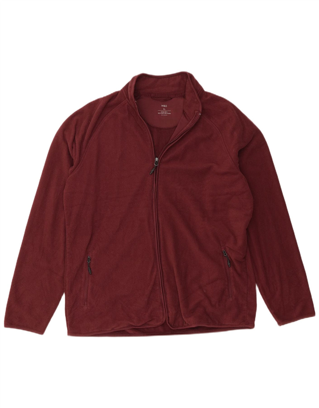 Marks & Spencer Chaqueta polar para hombre UK 42 XL Poliéster burdeos