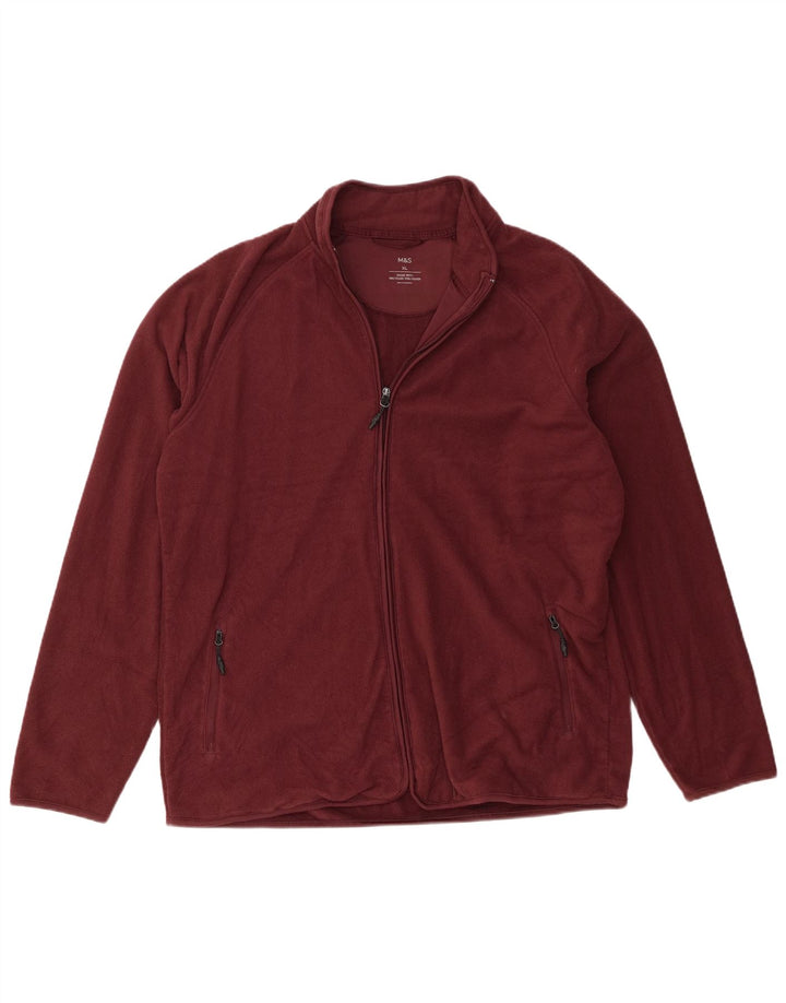 Marks & Spencer Chaqueta polar para hombre UK 42 XL Poliéster burdeos