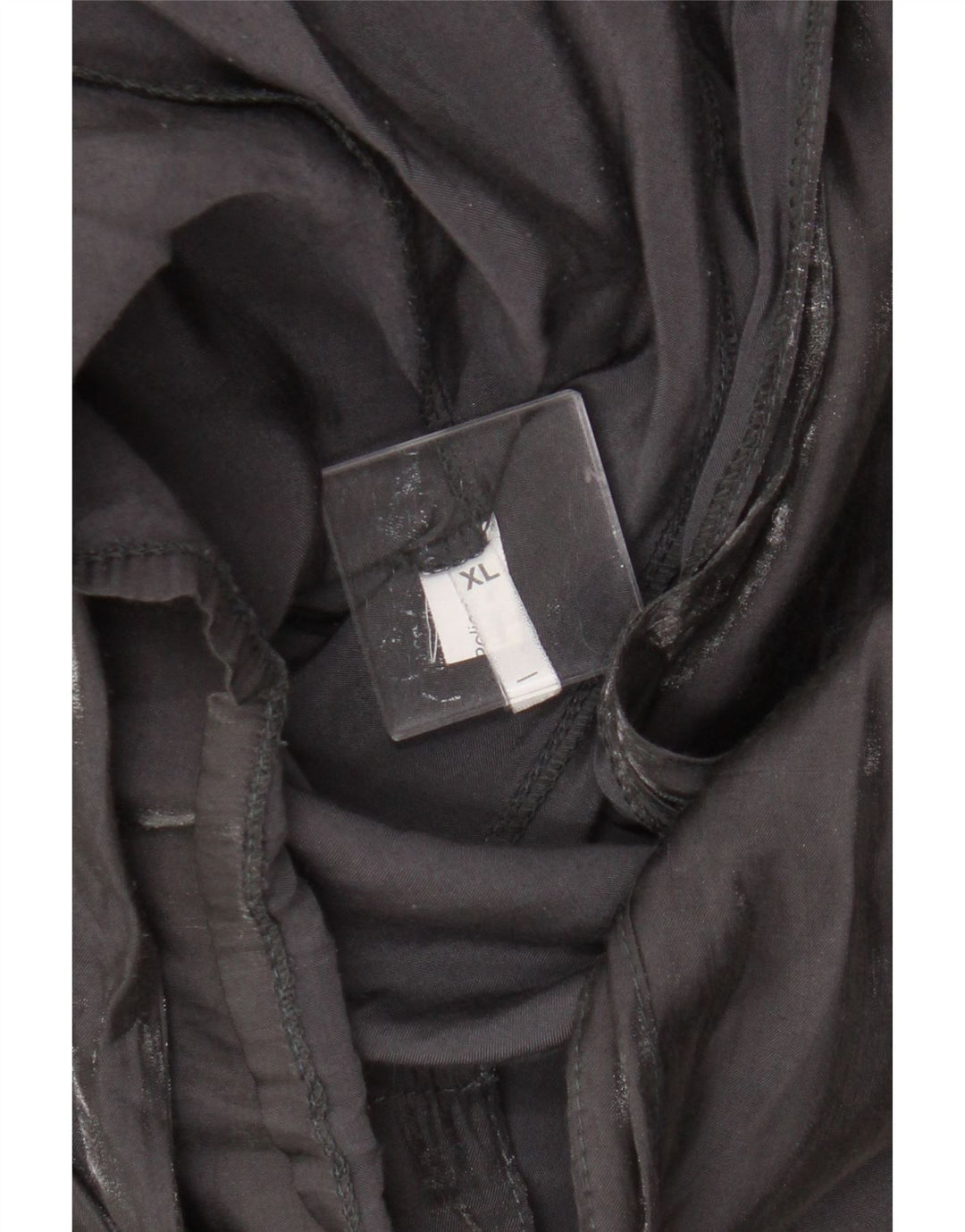 Vintage mujer camisa blusa Reino Unido 18 XL viscosa negra