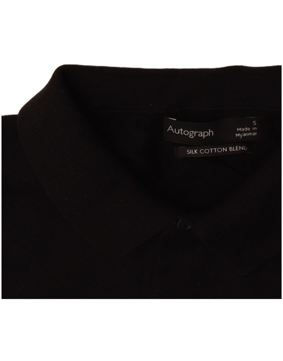 Marks & Spencer Polo Autograph para hombre pequeño de algodón negro