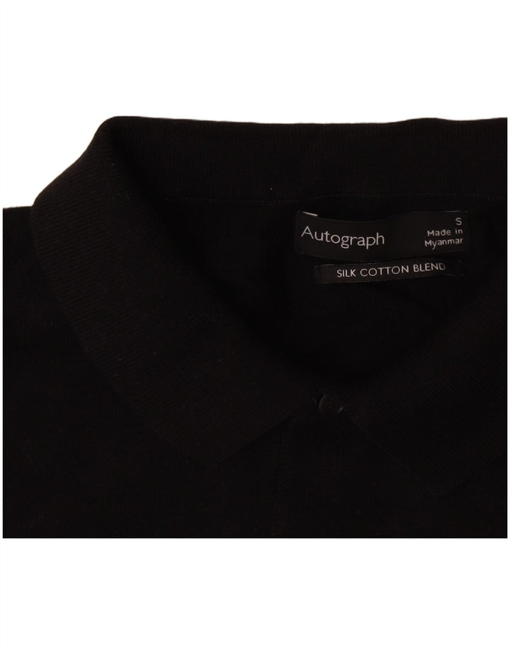 Marks & Spencer Polo Autograph para hombre pequeño de algodón negro