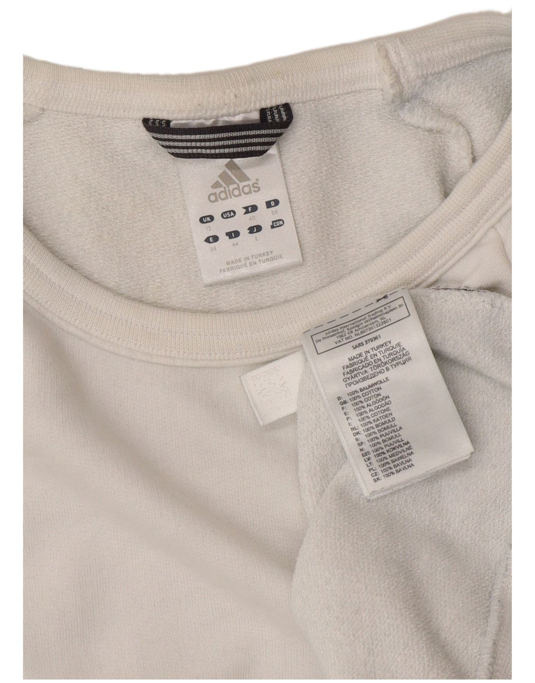 Adidas - Sudadera para mujer, talla 12, algodón blanco mediano