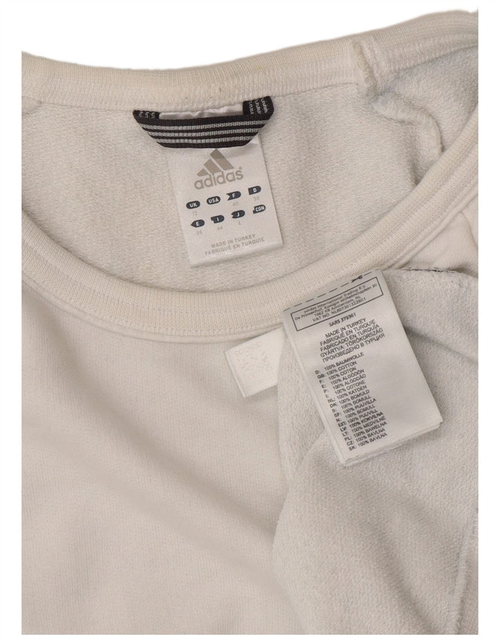 Adidas - Sudadera para mujer, talla 12, algodón blanco mediano