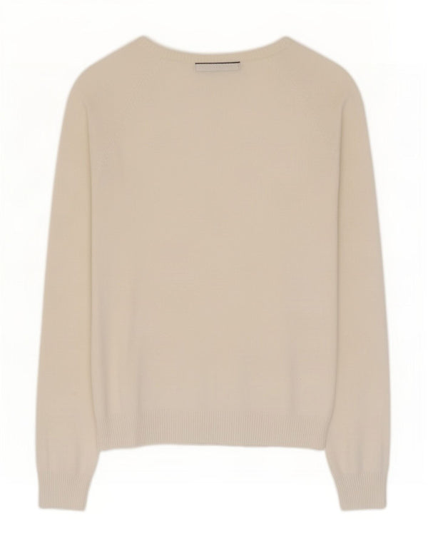 Zara Mujer Cárdigan Suéter UK 12 Medio Algodón Blanco