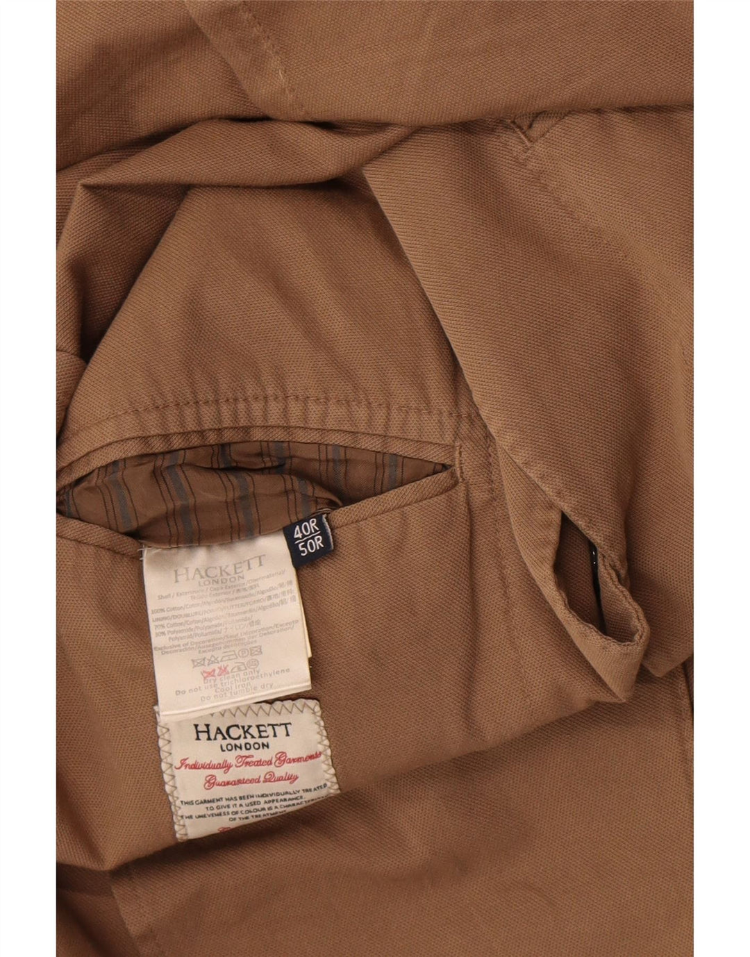 Hackett Chaqueta tipo blazer de 2 botones para hombre UK 40 Large Beige Cotton
