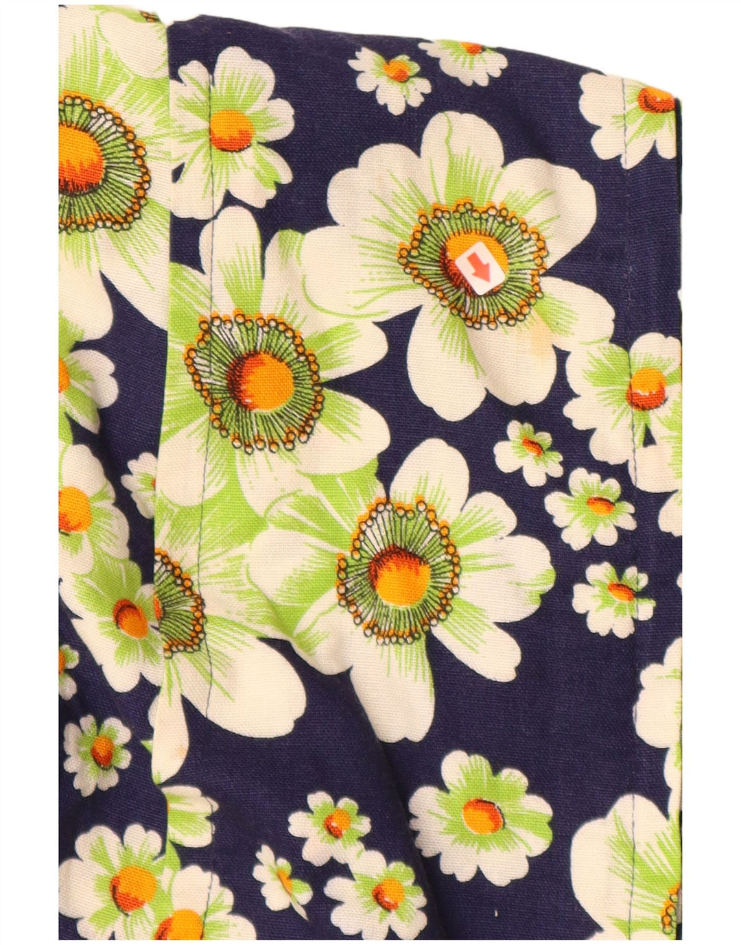 VINTAGE Vestido camisero de manga corta para mujer Reino Unido 12 Medio Azul Marino Floral