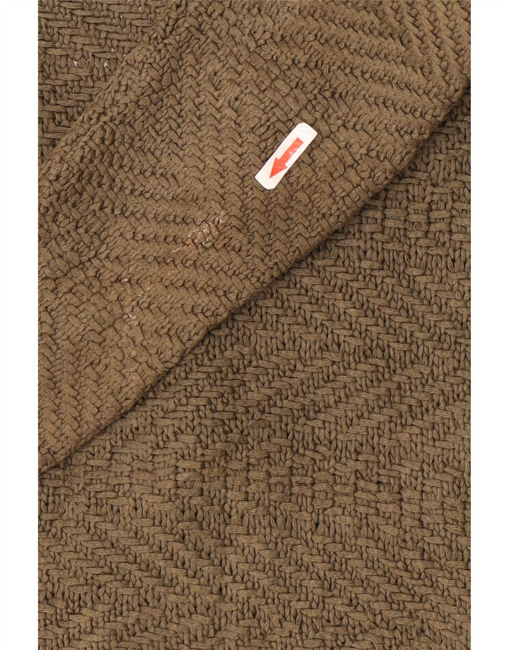 Massimo Dutti Suéter Cárdigan Abierto para Mujer UK 12 Medium Khaki