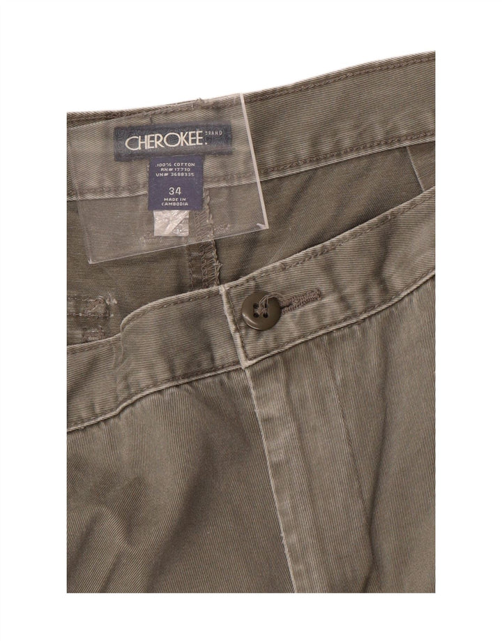 CHEROKEE Pantalones cortos cargo para hombre W34 Algodón gris grande