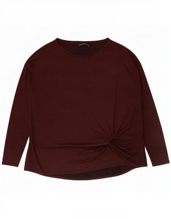 Marks & Spencer Top para mujer de manga larga UK 24 4XL Viscosa burdeos