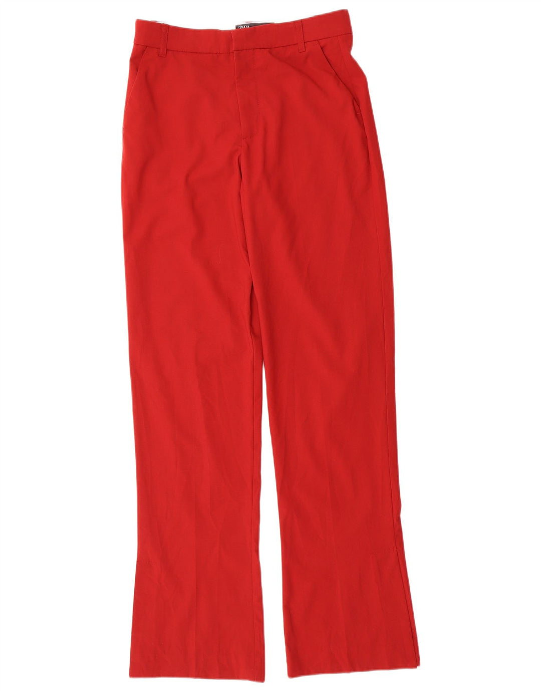 Zara Mujer Pantalón Chino Bootcut Pequeño W26 L33 Poliéster Rojo