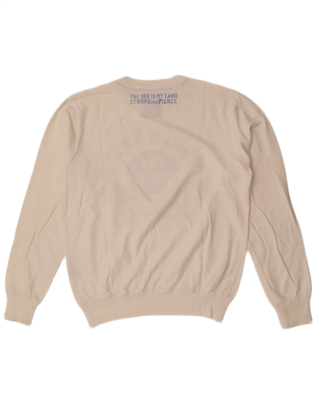 North Sails Hombre Sudadera Gráfica Jersey De Algodón Blanco Mediano