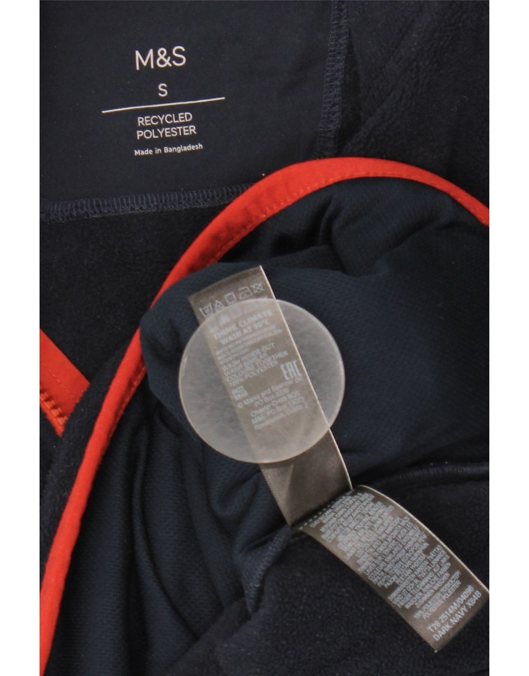 Marks & Spencer Jersey de forro polar con cuello y cremallera para hombre pequeño Poliéster azul marino