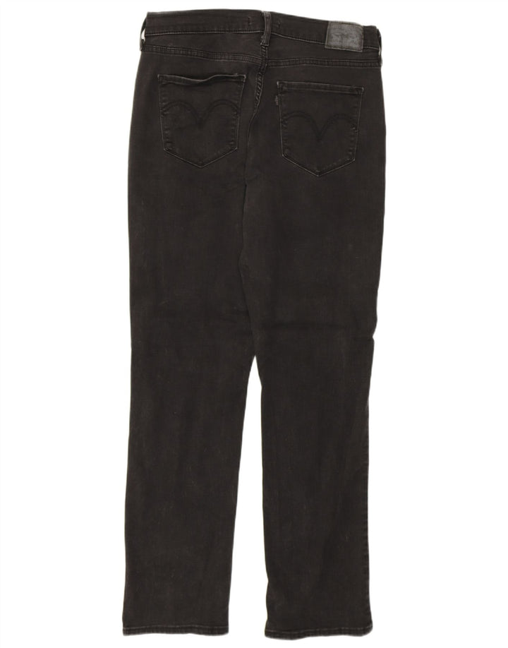 LEVI'S Jeans rectos de cintura alta para mujer US 10 Large W30 L30 Negro