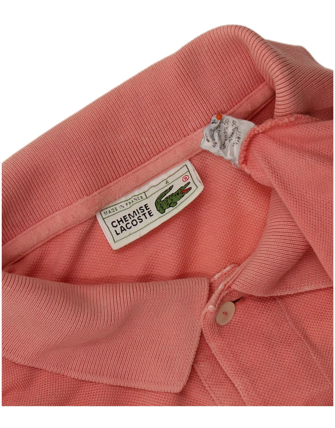 LACOSTE Polo para hombre talla 4 mediano algodón rosa