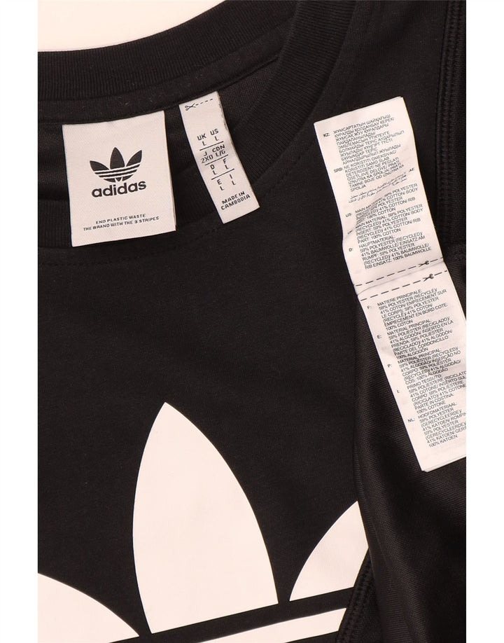 Adidas - Camiseta gráfica para hombre, talla grande, poliéster negro