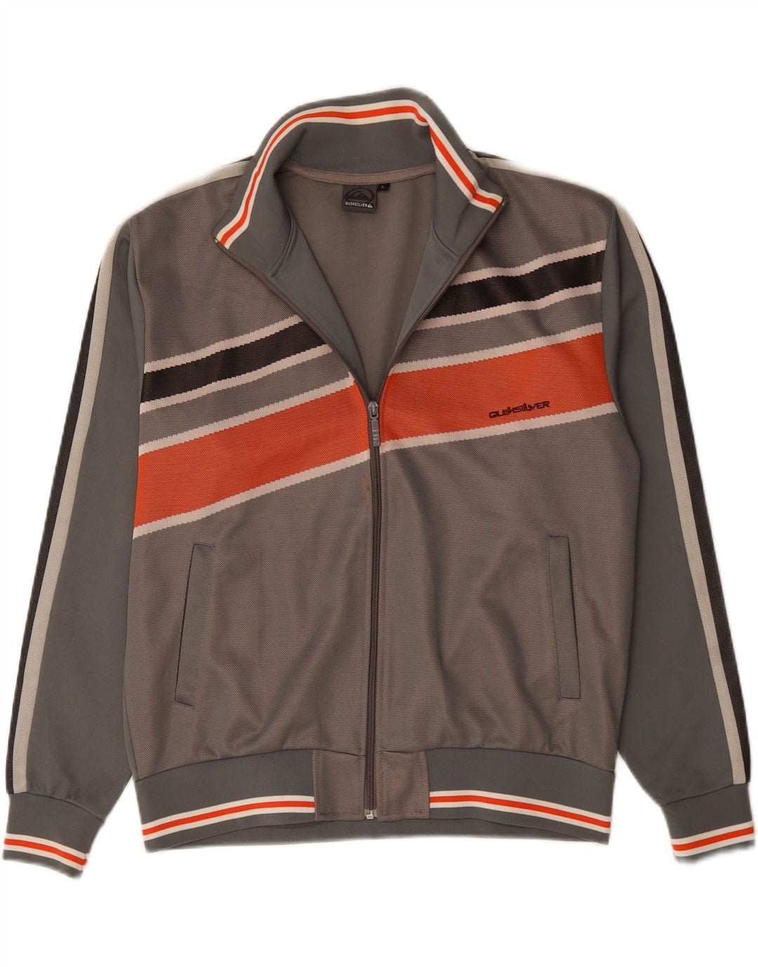 QUIKSILVER Chaqueta de chándal para hombre con bloques de color gris grande