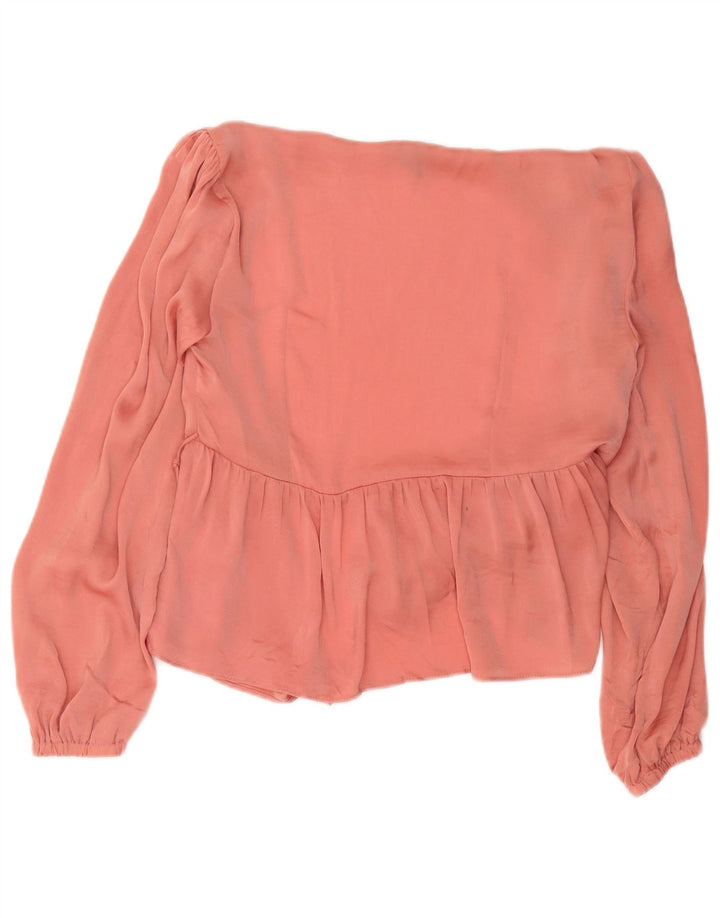 Topshop Blusa tipo camisa cruzada para mujer UK 40 Poliéster rosa medio