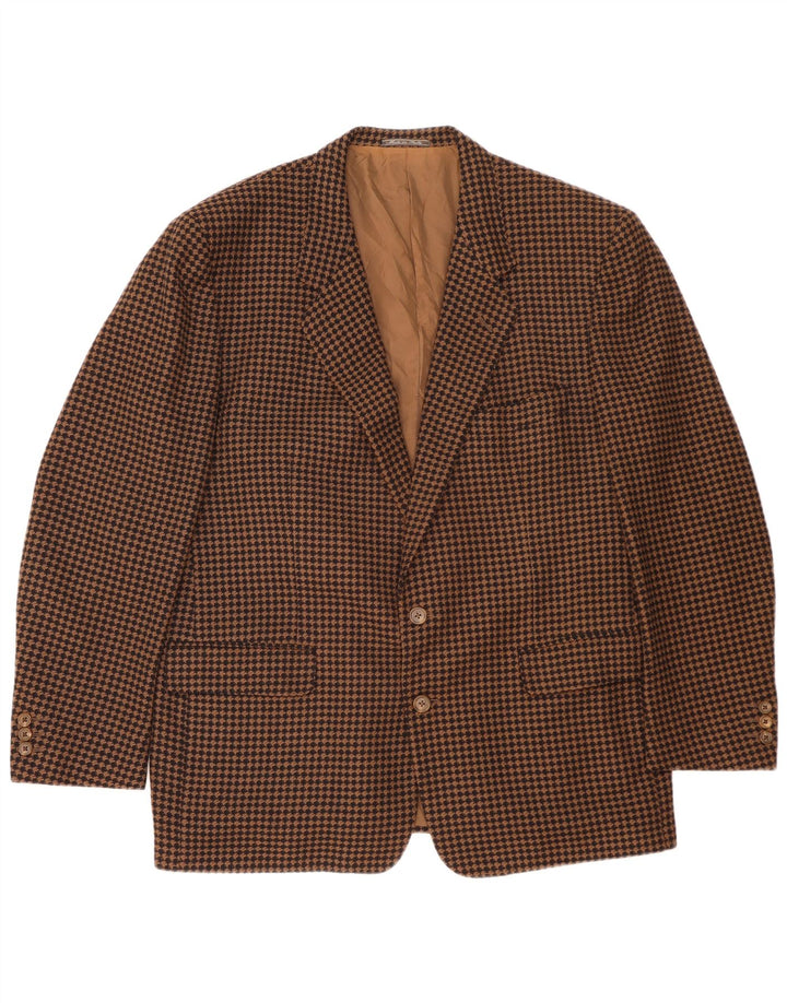 Corneliani Chaqueta tipo blazer de 2 botones para hombre IT 56 3XL Pata de gallo marrón
