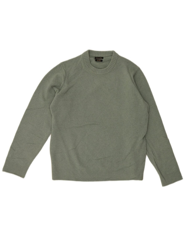 Massimo Dutti Jersey Cuello Redondo Hombre Large Lana Verde