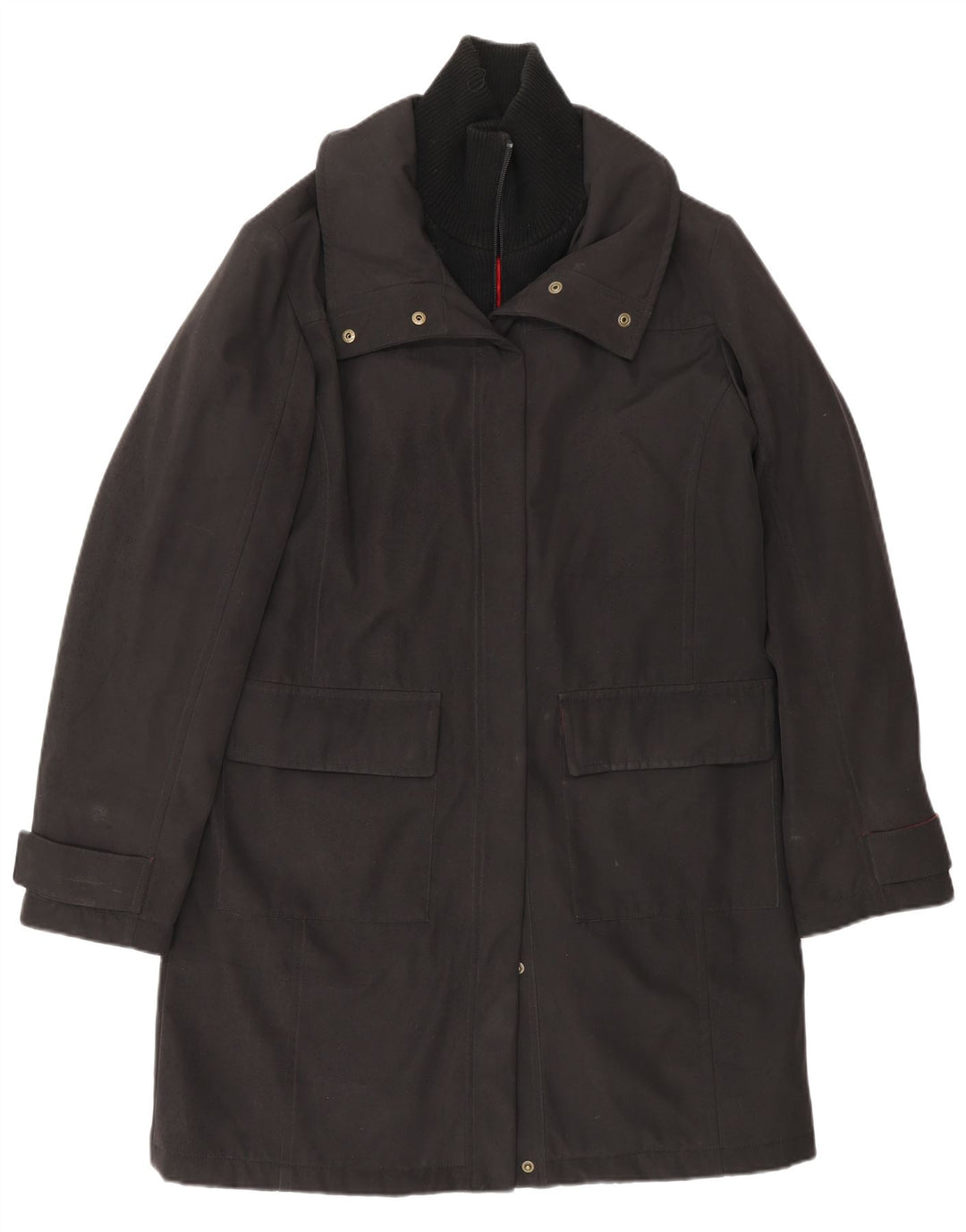 TOMMY HILFIGER Abrigo cortavientos para mujer UK 46 Grande Poliéster negro