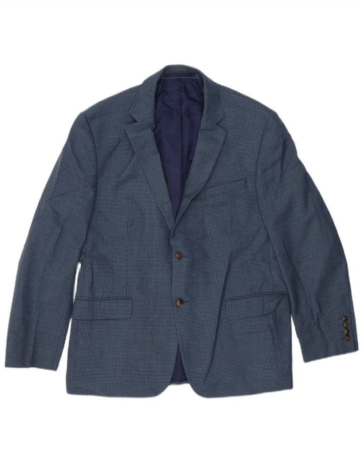 MARKS & SPENCER Chaqueta tipo blazer de 2 botones para hombre EU 52 XL Pata de gallo azul marino